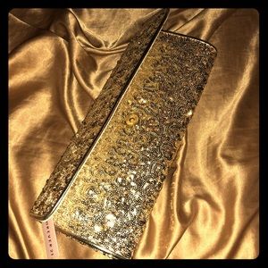 Forever 21 gold sparkle clutch
